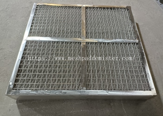 metal Bracketed Mist Eliminator Knitted Wire Mesh Pad Demister